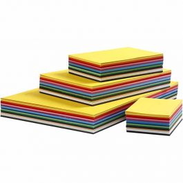 Gekleurd Karton, A2,A3,A4,A5,A6, 180 gr, diverse kleuren, 1800 div vellen/ 1 doos [HOB-21420]