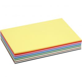 Gekleurd Karton, A4, vel 210x297 mm, 180 gr, diverse kleuren, 300 div vellen/ 1 doos [HOB-21424]