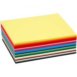 Gekleurd Karton, A6, vel 105x148 mm, 180 gr, diverse kleuren, 120 div vellen/ 1 doos [HOB-214260]