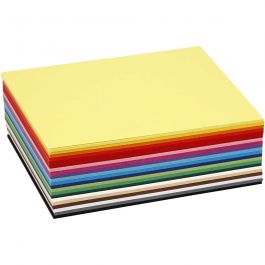 Gekleurd Karton, A6, vel 105x148 mm, 180 gr, diverse kleuren, 300 div vellen/ 1 doos [HOB-21426]
