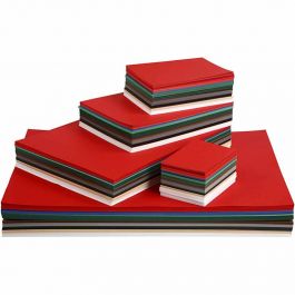 Kerst Karton, A2,A3,A4,A5,A6, 180 gr, diverse kleuren, 1800 div vellen/ 1 doos [HOB-21440]