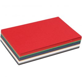 Kerst Karton, A6, vel 105x148 mm, 180 gr, diverse kleuren, 120 div vellen/ 1 doos [HOB-214460]