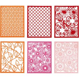 Kartonblok, A6, vel 104x146 mm, 200 gr, oranje, roze, rood, roze, 24 stuk/ 1 doos [HOB-21608]