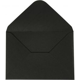 Enveloppen, afmeting envelop 11,5x16 cm, 110 gr, zwart, 10 stuk/ 1 doos [HOB-217012]