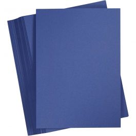 Gekleurd Karton, A4, vel 210x297 mm, 180 gr, donkerblauw, 100 vel/ 1 doos [HOB-217066]