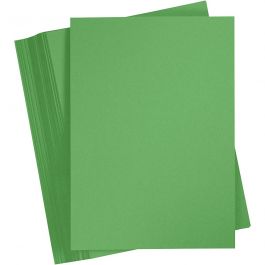 Gekleurd Karton, A4, vel 210x297 mm, 180 gr, gras groen, 100 vel/ 1 doos [HOB-21723]