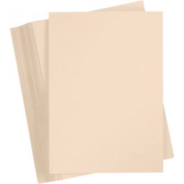 Gekleurd Karton, A4, vel 210x297 mm, 180 gr, beige, 100 vel/ 1 doos [HOB-21728]
