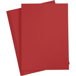 Karton, A4, vel 210x297 mm, 220 gr, rood, 10 stuk/ 1 doos [HOB-219013]