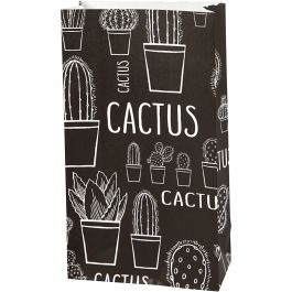 Papieren zakken, cactus, H: 21 cm, afm 6x12 cm, 80 gr, 8 stuk/ 1 doos [HOB-231360]