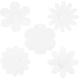 Bloemen, d 20 cm, 400 gr, wit, 5x3 stuk/ 1 doos [HOB-233130]