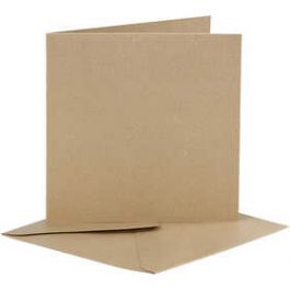 Parelmoer kaarten en enveloppen, afmeting kaart 12,5x12,5 cm, afmeting envelop 13,5x13,5 cm, goud, 10sets [HOB-23831]
