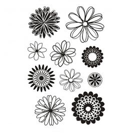 Silicone stempels, bloemen, vel 11x15,5 cm, 1 vel [HOB-240015]