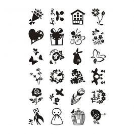 Silicone stempels, kleine lieve groetjes, vel 11x15,5 cm, 1 vel [HOB-240018]