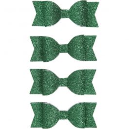 Strikken, afm 31x85 mm, groen glitter, 4 stuk/ 1 doos [HOB-24783]