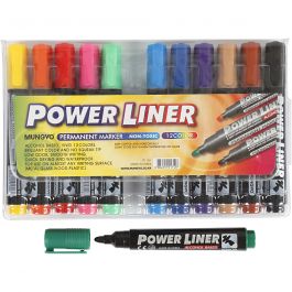 Power Liner, lijndikte 1,5-3 mm, diverse kleuren, 12 stuk/ 1 doos [HOB-25042]