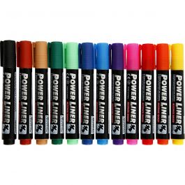 Power Liner, lijndikte 1,5-3 mm, diverse kleuren, 12 stuk/ 1 doos [HOB-25042]