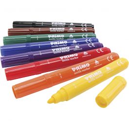 PRIMO Textielstiften, diverse kleuren, 8 stuk/ 1 doos [HOB-701295]
