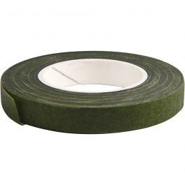 Floral tape, B: 12 mm, donkergroen, 27 m/ 1 rol [HOB-25207]