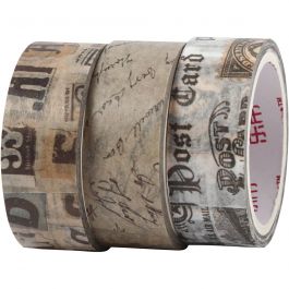Masking tape, correspondentie, L: 5 M, B: 15 mm, 3 rol/ 1 doos [HOB-25245]