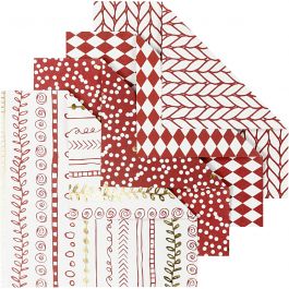 Origamipapier, rood, 10x10 cm, 80 gr, 40 vel/ 1 doos [HOB-25370]