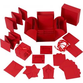 Explosion box, afm 7x7x7,5+12x12x12 cm, rood, 1 stuk [HOB-25381]