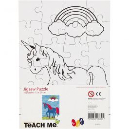 Puzzel, afm 15x21 cm, wit, 16 stuk/ 1 doos [HOB-25463]