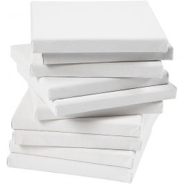 Gespannen canvas, D: 1,6 cm, afm 20x20 cm, 280 gr, wit, 80 stuk/ 1 doos [HOB-25745]
