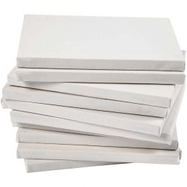 Gespannen canvas, D: 1,6 cm, afm 18x24 cm, 280 gr, wit, 40 stuk/ 1 doos [HOB-25746]