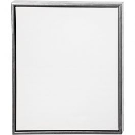 Canvas met lijst, afm 50x60 cm, 360 gr, antiek zilver, wit, 1 stuk [HOB-25760]