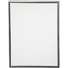 Canvas met lijst, afm 60x80 cm, 360 gr, antiek zilver, wit, 1 stuk [HOB-25763]