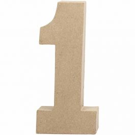 Cijfer, 1, H: 20,5 cm, B: 9,5 cm, dikte 2,5 cm, 1 stuk [HOB-26629]