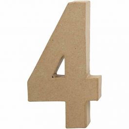 Cijfer, 4, H: 20,5 cm, B: 12 cm, dikte 2,5 cm, 1 stuk [HOB-26632]