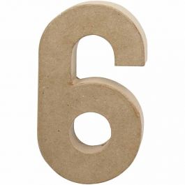 Cijfer, 6, H: 20,5 cm, B: 11,5 cm, dikte 2,6 cm, 1 stuk [HOB-26634]