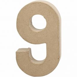 Cijfer, 9, H: 20,5 cm, B: 12 cm, dikte 2,7 cm, 1 stuk [HOB-26637]