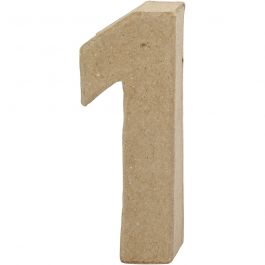 Cijfer, 1, H: 10 cm, B: 3,5 cm, dikte 1,7 cm, 1 stuk [HOB-26668]