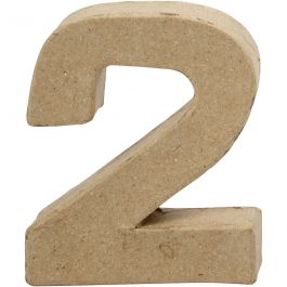 Cijfer, 2, H: 10 cm, B: 8,3 cm, dikte 1,7 cm, 1 stuk [HOB-26669]