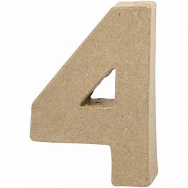 Cijfer, 4, H: 10 cm, B: 6,8 cm, dikte 1,7 cm, 1 stuk [HOB-26671]