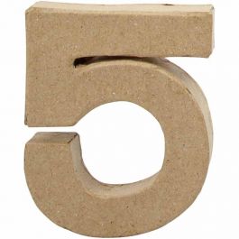 Cijfer, 5, H: 10 cm, B: 8,5 cm, dikte 1,7 cm, 1 stuk [HOB-26672]