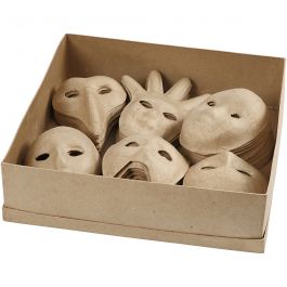 Maskers, H: 12-21 cm, 60 stuk/ 1 doos [HOB-26713]