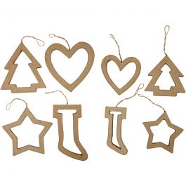Kerst ornamenten, H: 9+12 cm, 24 stuk/ 1 doos [HOB-26802]