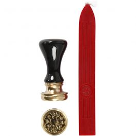 Zegel set, d 17 mm, rood, 1 set [HOB-270281]