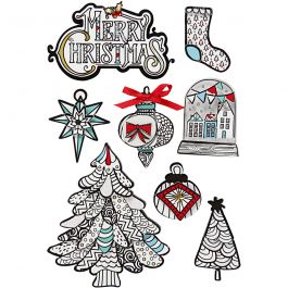 3D stickers, kerstmotieven, H: 32-80 mm, B: 25-65 mm, 8 stuk/ 1 doos [HOB-27099]