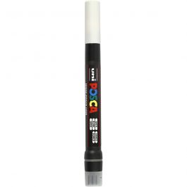 Posca Marker, afm PCF350, lijndikte 1-10 mm, kwast, wit, 1 stuk [HOB-271052]