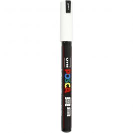 Posca Marker, afm PC-1MR, lijndikte 0,7 mm, extra-fijn, wit, 1 stuk [HOB-272052]