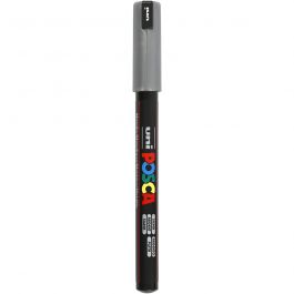 Posca Marker, afm PC-1MR, lijndikte 0,7 mm, extra-fijn, zilver, 1 stuk [HOB-272805]
