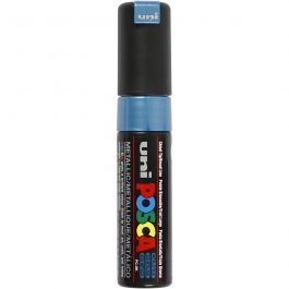 Posca Marker, afm PC-8K, lijndikte 8 mm, breed, metallic blauw, 1 stuk [HOB-278880]