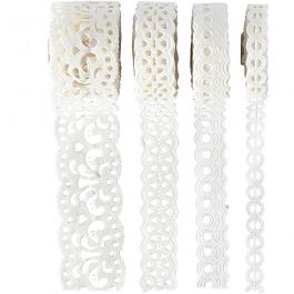 Paper Lace Borders, B: 8-23 mm, wit, 4x2 m/ 1 doos [HOB-28024]