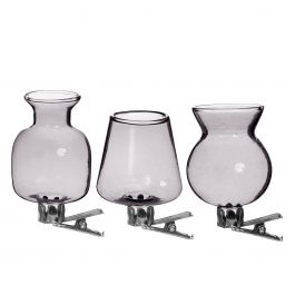 Vaasjes op clip assorti van 3 stuks Grijs (1 st.) [IFS-28096]