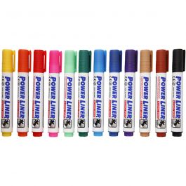 Whiteboard stiften, lijndikte 4 mm, diverse kleuren, 12 stuk/ 1 doos [HOB-28248]