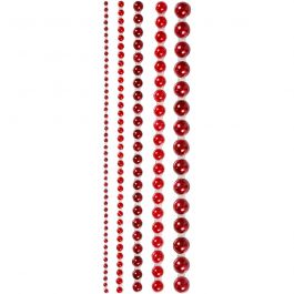 Halve plakparels, afm 2-8 mm, rood, 140 stuk/ 1 doos [HOB-28319]